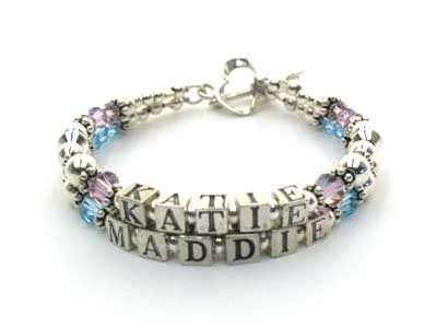 Customized Mother's Name Double Strand Bracelets