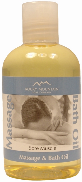 Rocky Mountain Bath and Massage Oil in Sore Muscle